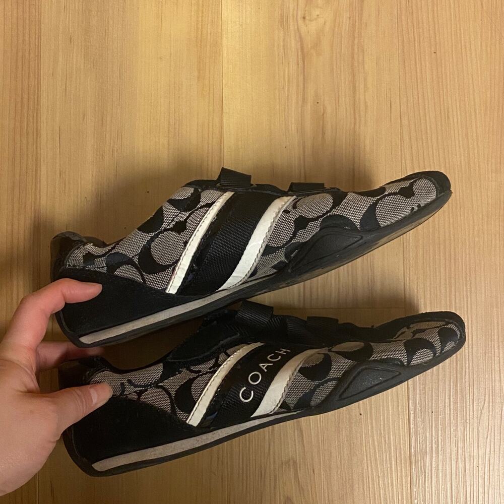 COACH Size 6.5M Jenney No Lace Strap On Sneakers Shoes Women's Casual Canvas - Picture 4 of 11